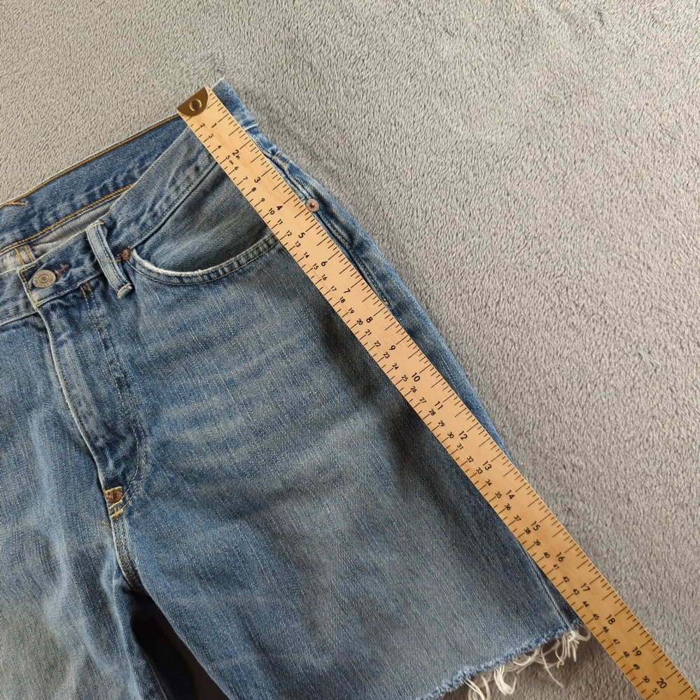 Polo Ralph Lauren Jean Shorts Mens 32 Blue Light Wash Vintage 67 Cut Off Jorts - Picture 11 of 15
